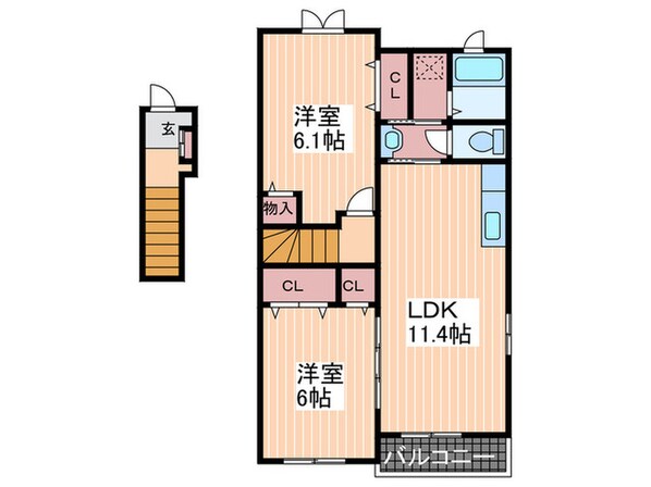 リバーサイド春木　弐番館の物件間取画像